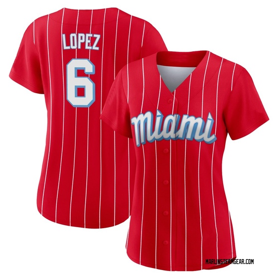 Women's Miami Marlins Otto Lopez Red 2021 City Connect Jersey - Authentic