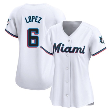 Women's Miami Marlins Otto Lopez White Home Jersey - Limited