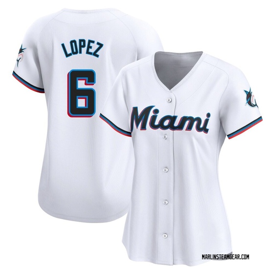 Women's Miami Marlins Otto Lopez White Home Jersey - Limited