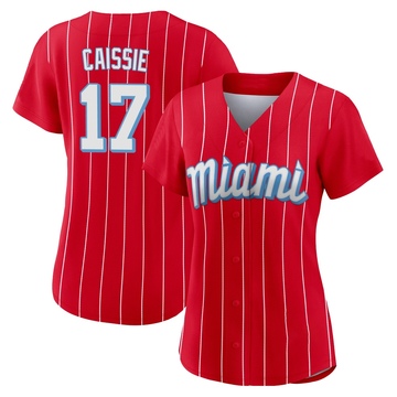 Women's Miami Marlins Owen Caissie Red 2021 City Connect Jersey - Authentic