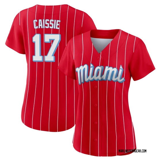 Women's Miami Marlins Owen Caissie Red 2021 City Connect Jersey - Authentic