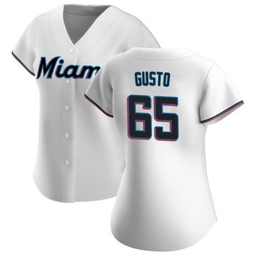 Women's Miami Marlins Ryan Gusto White Home Jersey - Replica