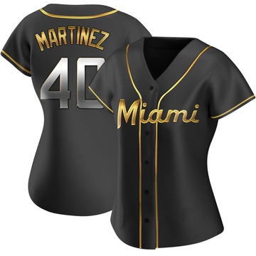 Women's Miami Marlins Seth Martinez Black Golden Alternate Jersey - Replica