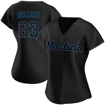 Women's Miami Marlins Valente Bellozo Black Alternate Jersey - Replica