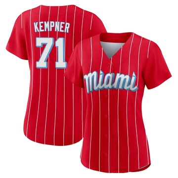 Women's Miami Marlins William Kempner Red 2021 City Connect Jersey - Authentic