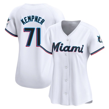 Women's Miami Marlins William Kempner White Home Jersey - Limited