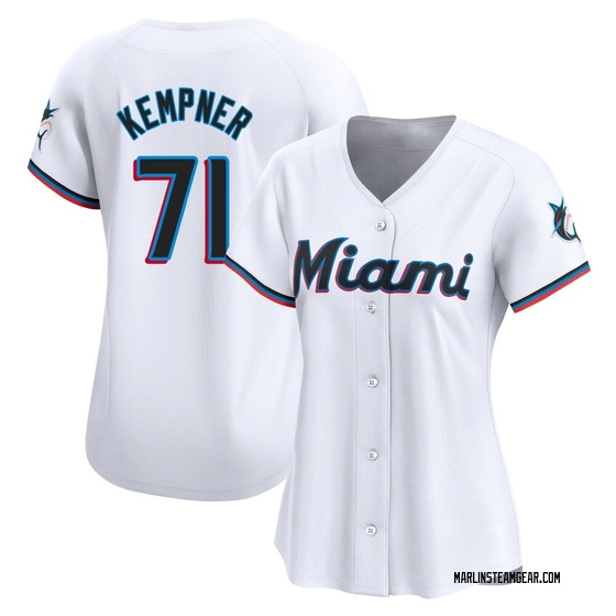 Women's Miami Marlins William Kempner White Home Jersey - Limited