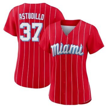 Women's Miami Marlins Willians Astudillo Red 2021 City Connect Jersey - Authentic