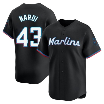 Youth Miami Marlins Andrew Nardi Black Alternate Jersey - Limited
