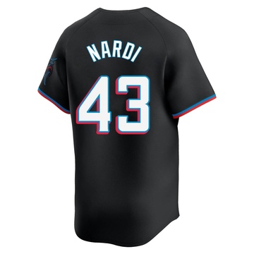 Youth Miami Marlins Andrew Nardi Black Alternate Jersey - Limited