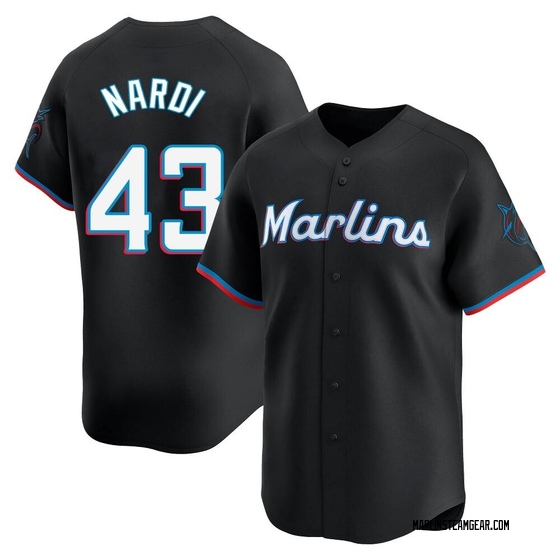 Youth Miami Marlins Andrew Nardi Black Alternate Jersey - Limited