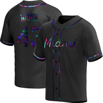 Youth Miami Marlins Andrew Nardi Black Holographic Alternate Jersey - Replica