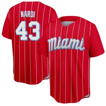 Youth Miami Marlins Andrew Nardi Red 2021 City Connect Jersey - Replica