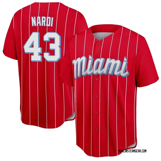 Youth Miami Marlins Andrew Nardi Red 2021 City Connect Jersey - Replica