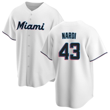 Youth Miami Marlins Andrew Nardi White Home Jersey - Replica