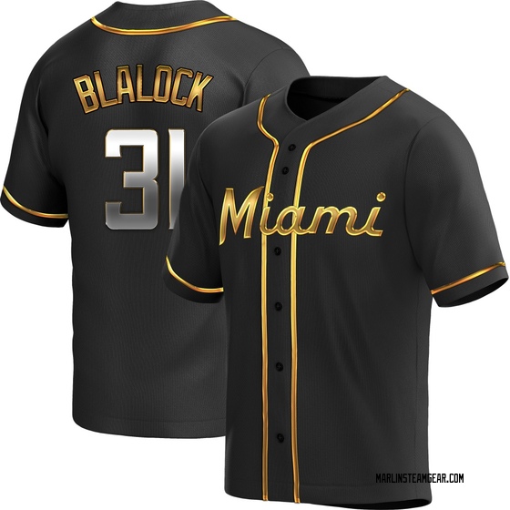 Youth Miami Marlins Bradley Blalock Black Golden Alternate Jersey - Replica