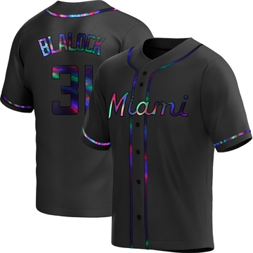 Youth Miami Marlins Bradley Blalock Black Holographic Alternate Jersey - Replica