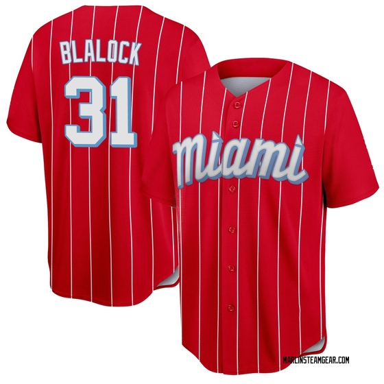 Youth Miami Marlins Bradley Blalock Red 2021 City Connect Jersey - Replica