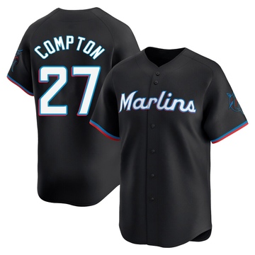 Youth Miami Marlins Brandon Compton Black Alternate Jersey - Limited