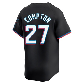 Youth Miami Marlins Brandon Compton Black Alternate Jersey - Limited