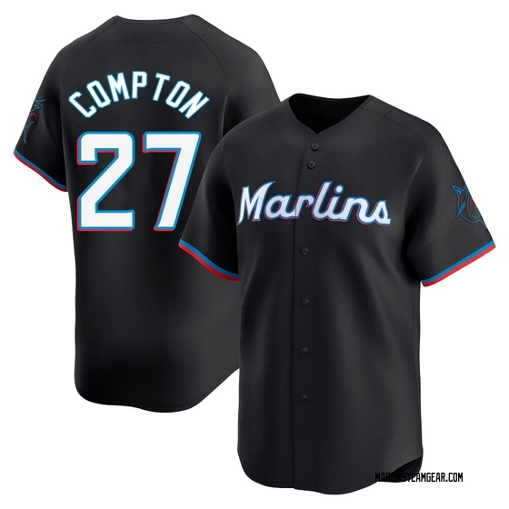 Youth Miami Marlins Brandon Compton Black Alternate Jersey - Limited