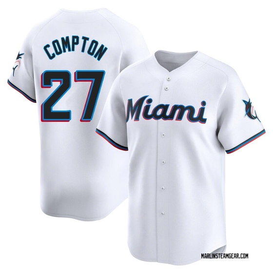 Youth Miami Marlins Brandon Compton White Home Jersey - Limited