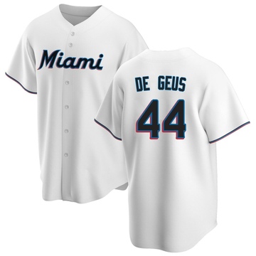Youth Miami Marlins Brett de Geus White Home Jersey - Replica