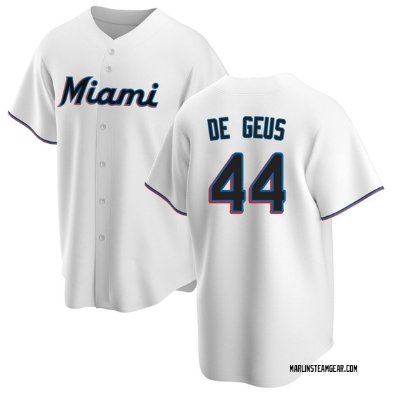 Youth Miami Marlins Brett de Geus White Home Jersey - Replica