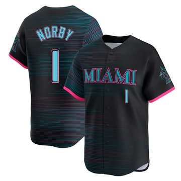 Youth Miami Marlins Connor Norby Black 2025 City Connect Jersey - Limited
