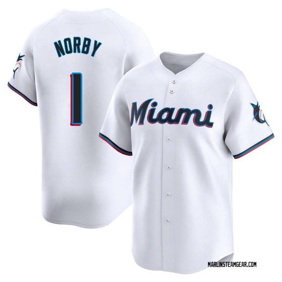 Youth Miami Marlins Connor Norby White Home Jersey - Limited