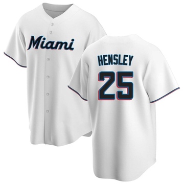 Youth Miami Marlins David Hensley White Home Jersey - Replica