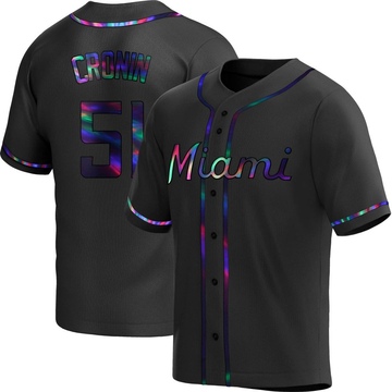 Youth Miami Marlins Declan Cronin Black Holographic Alternate Jersey - Replica