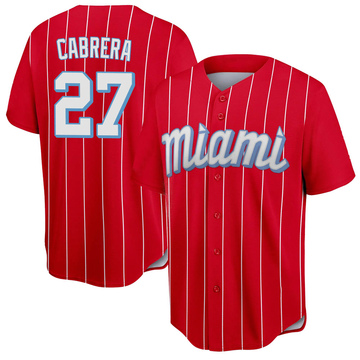 Youth Miami Marlins Edward Cabrera Red 2021 City Connect Jersey - Replica