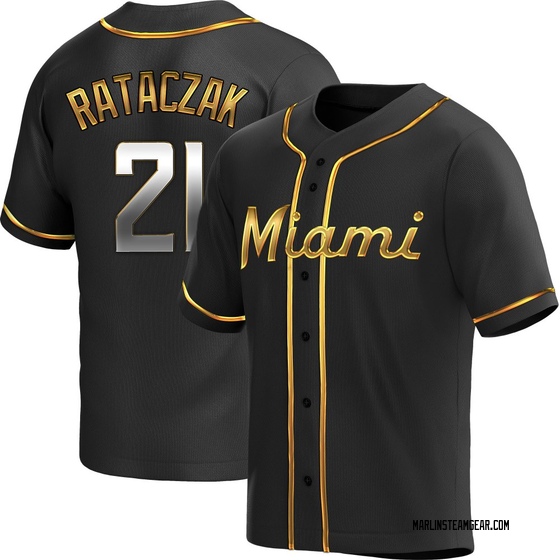 Youth Miami Marlins Eric Rataczak Black Golden Alternate Jersey - Replica