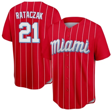 Youth Miami Marlins Eric Rataczak Red 2021 City Connect Jersey - Replica