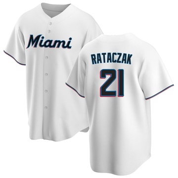 Youth Miami Marlins Eric Rataczak White Home Jersey - Replica