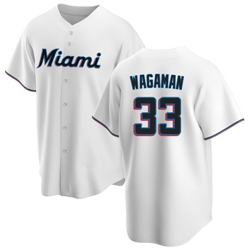 Youth Miami Marlins Eric Wagaman White Home Jersey - Replica