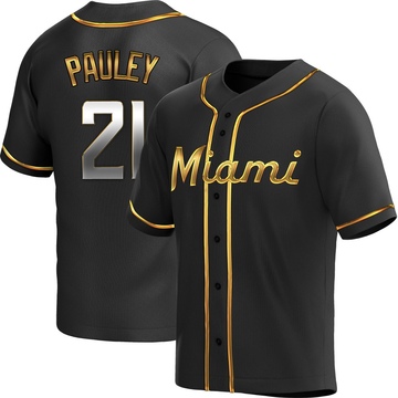 Youth Miami Marlins Graham Pauley Black Golden Alternate Jersey - Replica