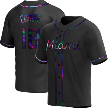 Youth Miami Marlins Griffin Conine Black Holographic Alternate Jersey - Replica