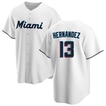Youth Miami Marlins Heriberto Hernandez White Home Jersey - Replica
