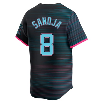 Youth Miami Marlins Javier Sanoja Black 2025 City Connect Jersey - Limited