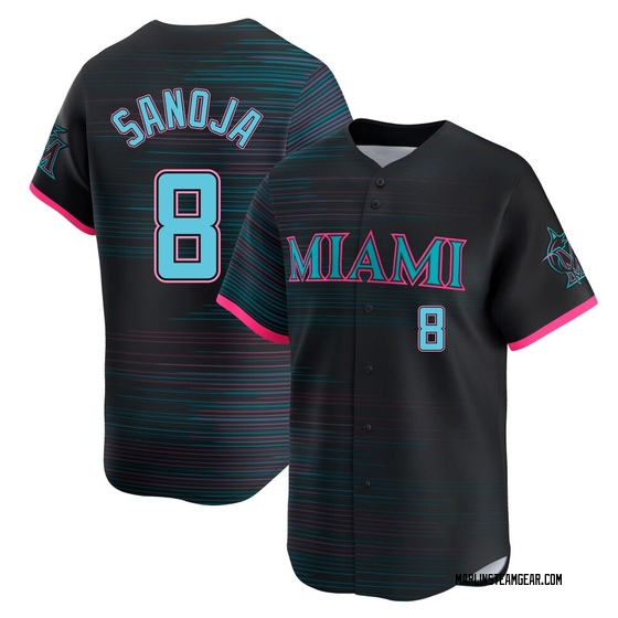 Youth Miami Marlins Javier Sanoja Black 2025 City Connect Jersey - Limited