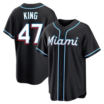 Youth Miami Marlins John King Black Fashion Out Jersey - Replica