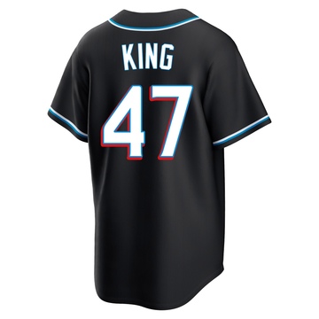 Youth Miami Marlins John King Black Fashion Out Jersey - Replica