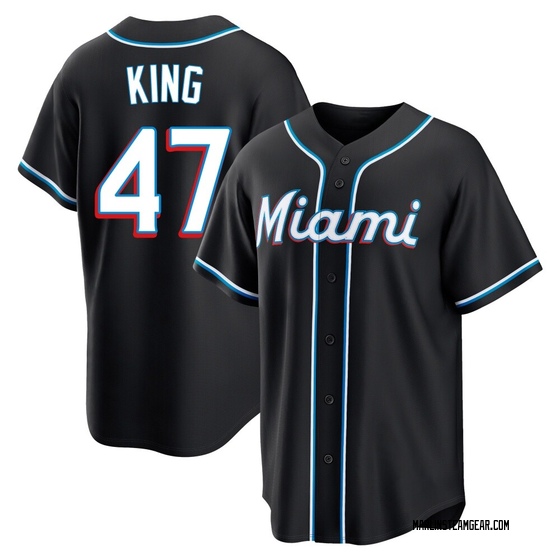 Youth Miami Marlins John King Black Fashion Out Jersey - Replica