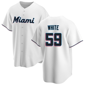 Youth Miami Marlins Joshua White White Home Jersey - Replica