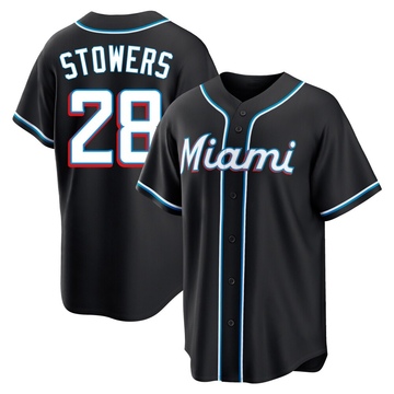 Youth Miami Marlins Kyle Stowers Black Fashion Out Jersey - Replica