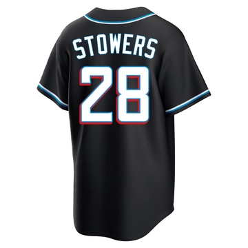Youth Miami Marlins Kyle Stowers Black Fashion Out Jersey - Replica