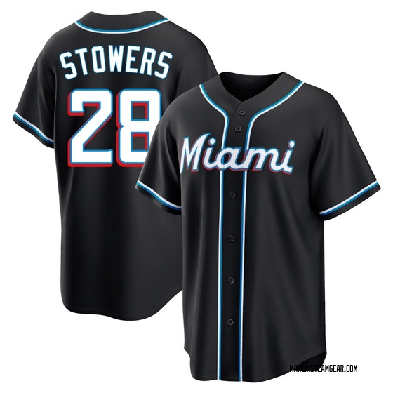 Youth Miami Marlins Kyle Stowers Black Fashion Out Jersey - Replica