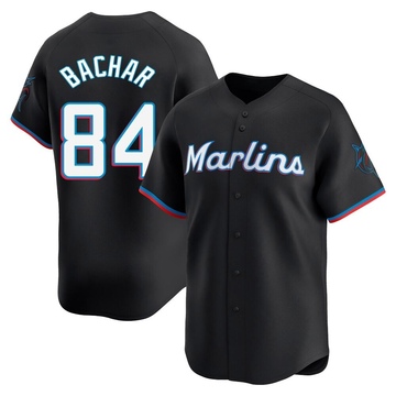 Youth Miami Marlins Lake Bachar Black Alternate Jersey - Limited